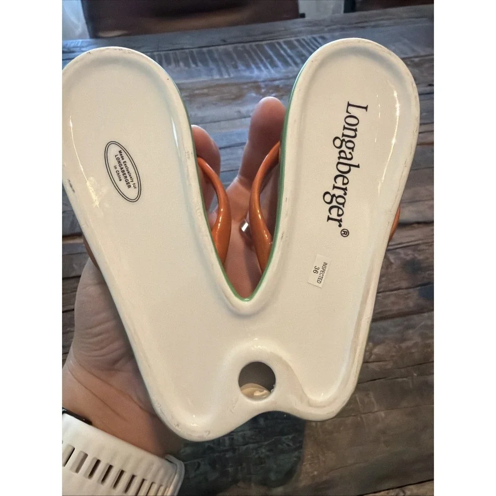 Longaberger Sunny Day Pottery Decorative Weighted Flip Flops-2014